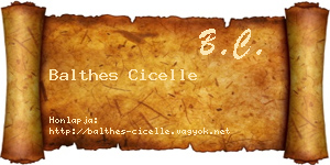 Balthes Cicelle névjegykártya